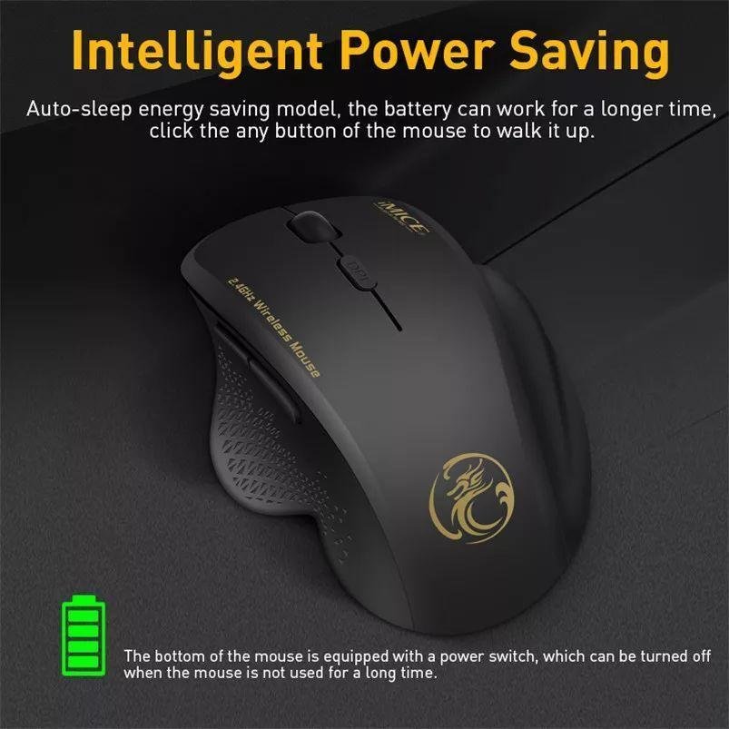 Mouse sem Fio 1600 Dpi 2,4 Ghz 6 Botões Usb Ergonômico Gamer - 5