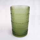 Ver imagem 1 de Conjunto de 6 Copos de Vidro Verde com Bolhas 385ml