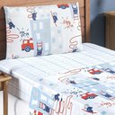 Ver imagem 7 de Kit Colcha + Jogo de Cama Bouti Kids Solteiro Infantil 5 Peças 100% Poliéster - Bombeiro