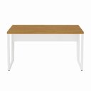 Ver imagem 7 de Escrivaninha Corporativa Retangular F5 Office Industrial sem Gavetas MDF 140cm Freijó com Branco
