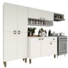 Armário de Cozinha Modulada Completa Compacta Balcão Madrid Branco 3 - Rosafor - 1