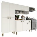 Ver imagem 1 de Armário de Cozinha Modulada Completa Compacta Balcão Madrid Branco 3 - Rosafor