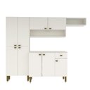 Ver imagem 7 de Armário de Cozinha Modulada Completa Compacta Balcão Madrid Branco 3 - Rosafor