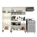 Ver mais imagens de Armário de Cozinha Modulada Completa Compacta Balcão Madrid Branco 3 - Rosafor