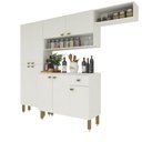 Ver imagem 6 de Armário de Cozinha Modulada Completa Compacta Balcão Madrid Branco 3 - Rosafor