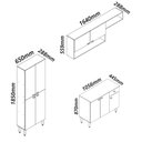 Ver imagem 2 de Armário de Cozinha Modulada Completa Compacta Balcão Madrid Branco 3 - Rosafor
