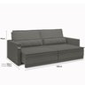 Sofá Cama Retrátil e Reclinável 180cm Velosuede Danubio Yescasa - 3