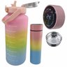 Garrafa Motivacional Squeeze Termica Kit 2 Uni Sensor Led Temperatura Medidor Agua Cha Bebida Viagem - 1