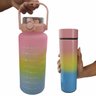Garrafa Motivacional Squeeze Termica Kit 2 Uni Sensor Led Temperatura Medidor Agua Cha Bebida Viagem - 3