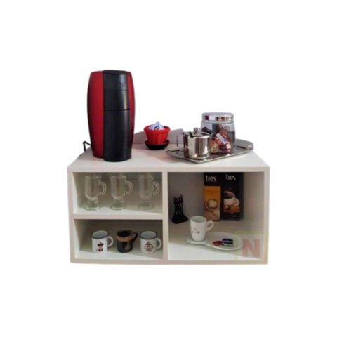 Nicho Suporte para Cafeteira Branco Suspenso - Mdf Branco