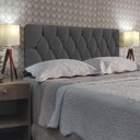 Ver imagem 2 de Cabeceira de Cama Estofada Capitonê Luna Essencial Suede Rbl:solteiro Tradicional/cinza