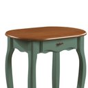 Ver imagem 2 de Aparador Oval em Madeira Maciça 1 Gaveta e Prateleira 1034 Linz Móveis - Verde Musgo/imbuia Glazer