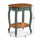 Ver imagem 4 de Aparador Oval em Madeira Maciça 1 Gaveta e Prateleira 1034 Linz Móveis - Verde Musgo/imbuia Glazer