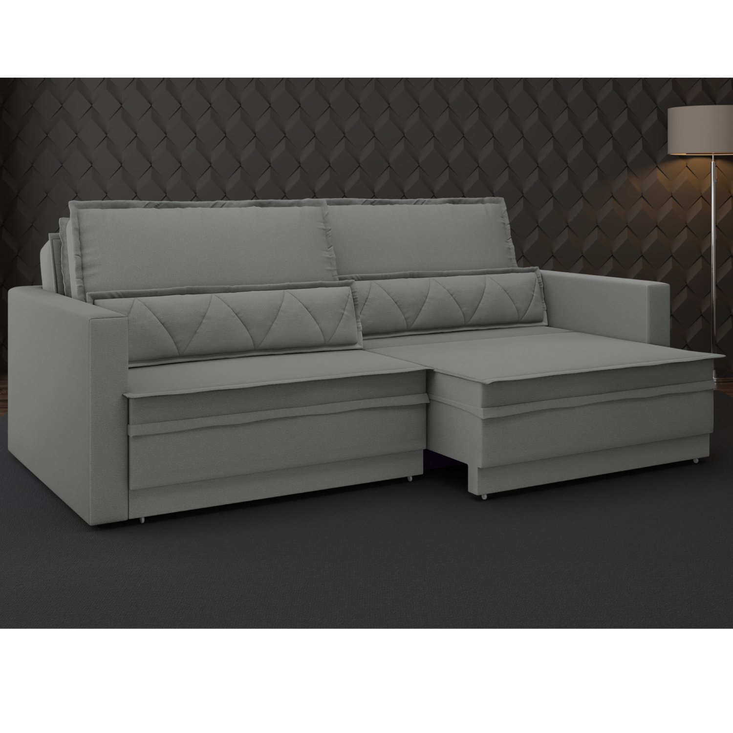 Sofá Cama Retrátil e Reclinável 200cm Velosuede Danubio Yescasa ...
