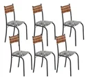 Ver imagem 1 de Kit 6 Cadeiras Atlanta Corino Paraopeba e Rattan Carvalho Tubo Martelado