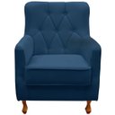 Ver imagem 4 de Kit 2 Poltronas para Sala Decorativas c/ Capitonê Carrara Veludo Azul Marinho