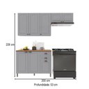 Ver imagem 4 de Cozinha Compacta Bariloche 8 Portas 2 Gavetas com Tampo e Pés 100% MDF Titânio Fosco - Indékes