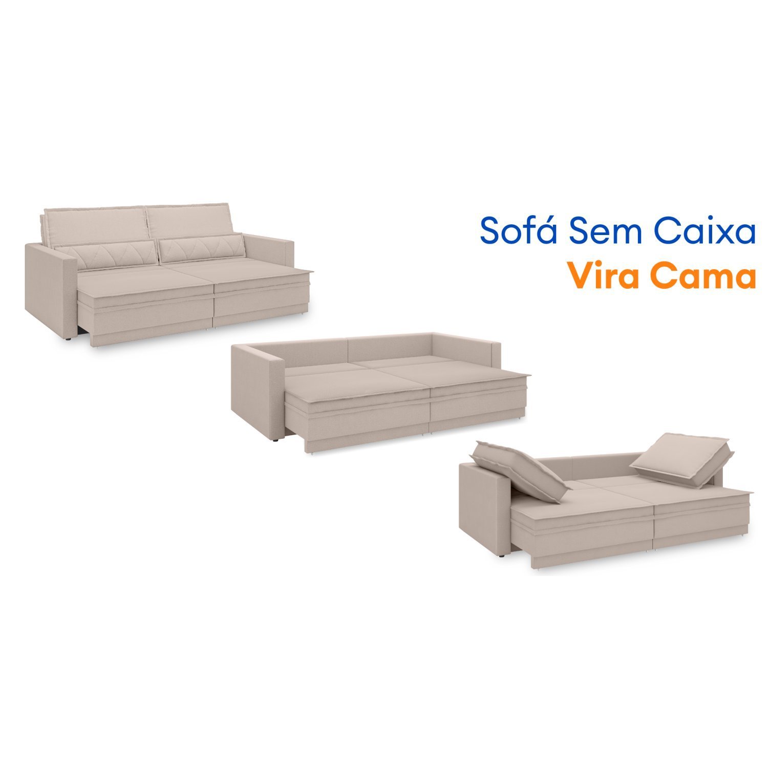 Sofá Cama Retrátil e Reclinável 220cm Velosuede Danubio Yescasa - 4