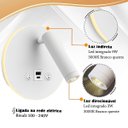 Ver imagem 2 de Arandela Direcionável LED Leitura Sala c/USB e USB C BET81