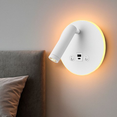 Arandela Direcionável LED Leitura Sala c/USB e USB C BET81