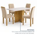 Ver mais imagens de Conjunto Sala de Jantar 4 Lugares Retangular Tampo Vidro MDF 120x80cm Mesa e Cadeiras Carol
