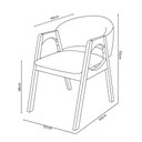 Ver imagem 2 de Cadeira Agatha Madeira Maciça Estofada para Mesa de Jantar Veludo Bege 102