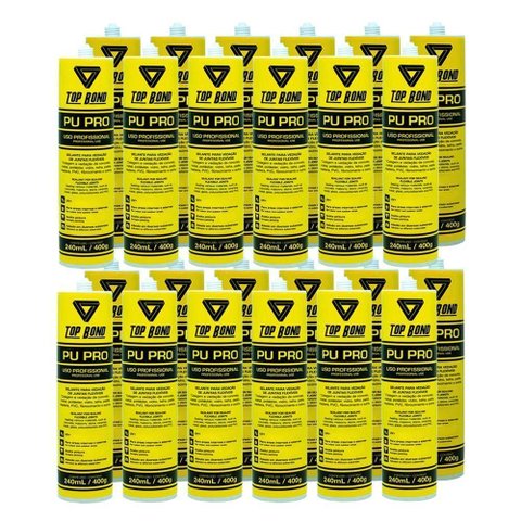 4015 - Kit 24 Colas Selantes Pu 40 Cinza 400g Top Bond