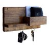 Porta Chaves Celular Cartas em Madeira de Pinus Rústico - 4