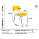 Ver mais imagens de Kit 4 Cadeiras Infantil Iso Amarela Brinquedoteca Escolas Ecomhome
