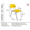 Kit 4 Cadeiras Infantil Iso Amarela Brinquedoteca Escolas Ecomhome - 8
