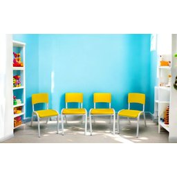 Kit 4 Cadeiras Infantil Iso Amarela Brinquedoteca Escolas Ecomhome - 1