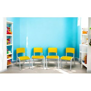 Kit 4 Cadeiras Infantil Iso Amarela Brinquedoteca Escolas Ecomhome