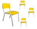 Ver imagem 2 de Kit 4 Cadeiras Infantil Iso Amarela Brinquedoteca Escolas Ecomhome
