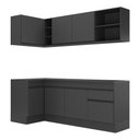 Ver imagem 7 de Armário de Cozinha Compacta de Canto com Rodapé Veneza Multimóveis MP2093.895 Preto