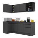 Ver imagem 3 de Armário de Cozinha Compacta de Canto com Rodapé Veneza Multimóveis MP2093.895 Preto