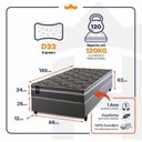 Ver imagem 4 de Conjunto Cama Box Espuma Miami Cinza Solteiro 88x188x62