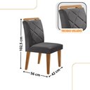 Ver imagem 4 de Mesa de Jantar Loren 90cm Tampo Mdf Canto Reto e 4 Cadeiras Melissa Moderna Mobília