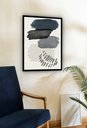 Ver imagem 1 de Quadro Decorativo Abstrato Traços Cinza - 70x50cm:moldura Preta