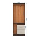 Ver imagem 3 de Guarda Roupa Solteiro Milão 3 Portas Chocolate Off White – Poquema