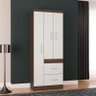 Guarda Roupa Solteiro Milão 3 Portas Chocolate Off White – Poquema - 2