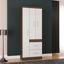 Ver imagem 2 de Guarda Roupa Solteiro Milão 3 Portas Chocolate Off White – Poquema
