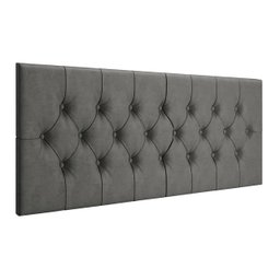 Cabeceira Cama Casal Queen Box Estofada 1,60 Capitonê Suspensa - Cinza Suede - 2