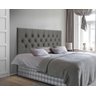 Cabeceira Cama Casal Queen Box Estofada 1,60 Capitonê Suspensa - Cinza Suede - 1