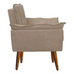 2 Poltronas Opala Decorativa Reforçada Suede Capuccino - 5