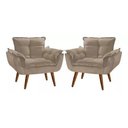 Ver imagem 1 de 2 Poltronas Opala Decorativa Reforçada Suede Capuccino