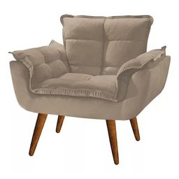 2 Poltronas Opala Decorativa Reforçada Suede Capuccino - 2