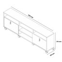 Ver imagem 3 de Rack Tv Gênova 65 Polegadas 2 Gavetas 8 Rodízios Cromados:naturale/off White