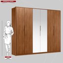 Ver imagem 4 de Guarda Roupa Casal 6 Portas com Espelho e 6 Gavetas Atrice - Nogueira Touch
