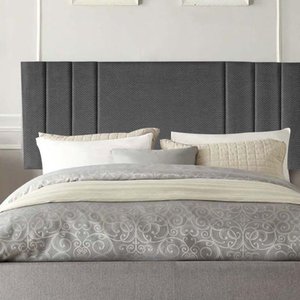Painel Estofada Grécia 140cm Casal para Cama Box Quarto Linho Cinza - Gat Magazine