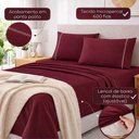 Ver imagem 4 de Jogo de Cama Lençol Egipicio King 4 Peças Micropercal 600 Fios Macio Vinho Casa Show Enxovais
